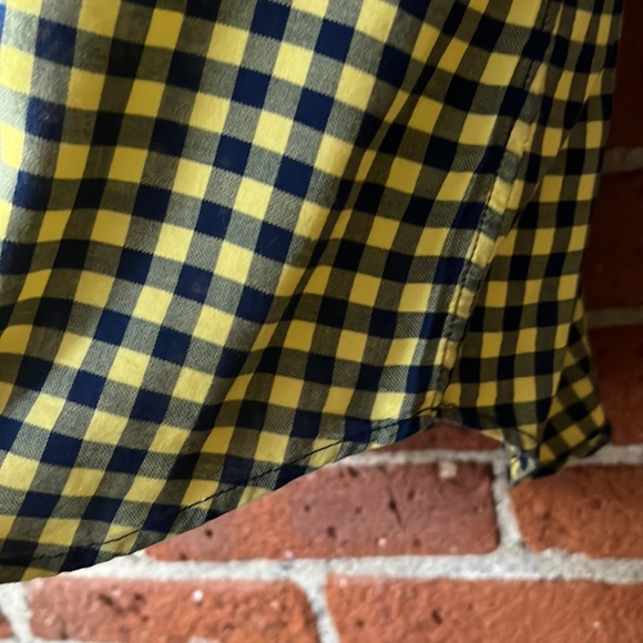 Talbot’s Shirt Button Up Gingham Blue & Yellow, Size Medium - Picture 5 of 6